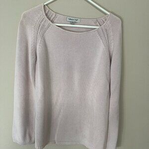 Coldwater Creek Light Pink 100% Cotton Crewneck Women's Sweater Size S